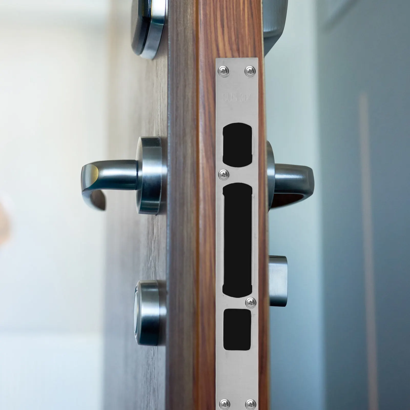 3Pcs Robust Door Security Strike Plate Set Stainless Steel Lock Body Guide for Anti-Theft Door Reinforcement Suitable for Front