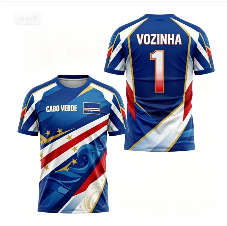 New Cape Verde Soccer Jersey Cabo Verde Summer 2026 Sporty Team Football Shirt Unisex Quick Dry Match Training Fan Tee