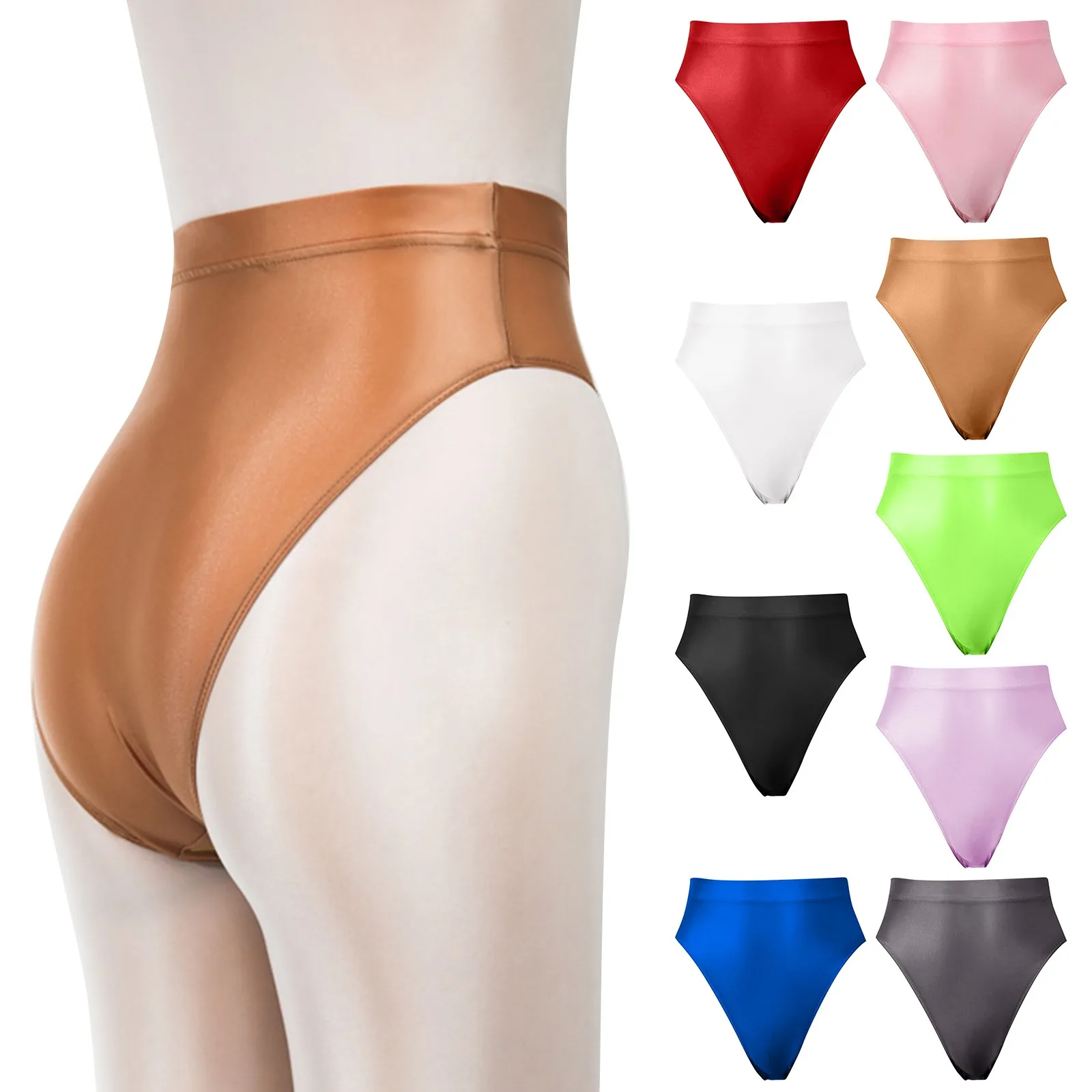 

Super Thin Shiny Transparent High Waisted Briefs Sexy And Big Butt Pads for Women plus Size Juniors Underwear plus Size G String