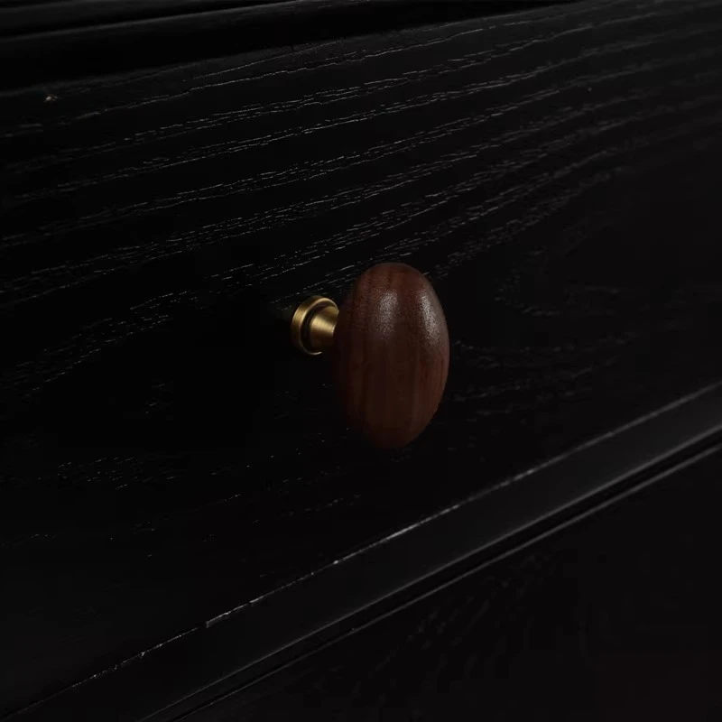 Vintage Egg-shaped Cabinet Handles Antique Brown Wooden Drawer Pulls Wardrobe Doors Button Classic Home Furniture Hardware