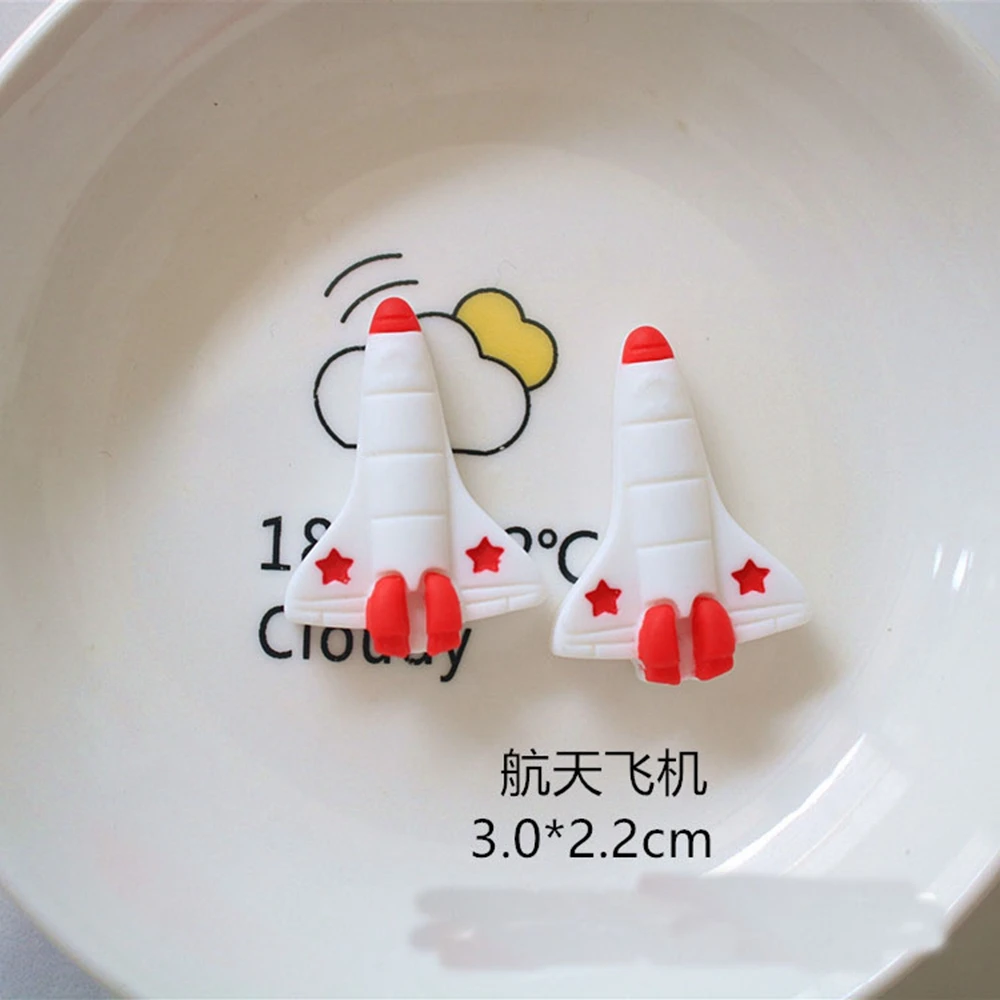 10Pcs Cute Resin Mini Cartoon Rocket Hair Accessories