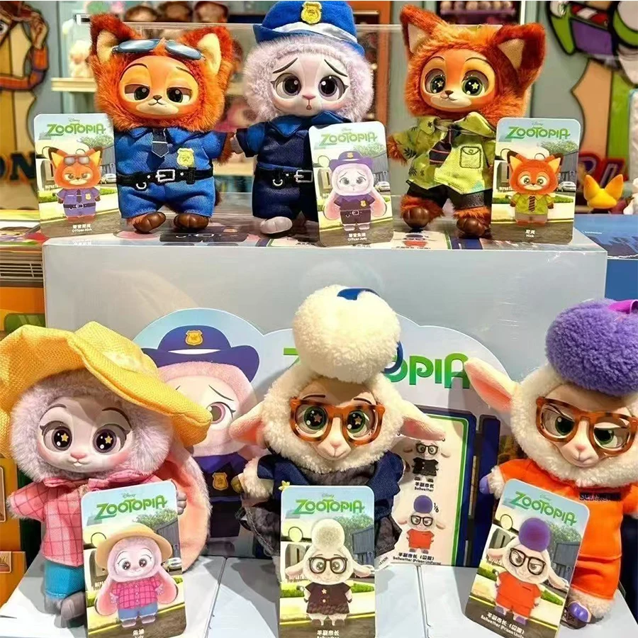 Zootopia Carino Nick Judy Action Figure Peluche Bambola in vinile Scatola misteriosa Figure anime Collezione di cartoni animati Modello Scatola cieca Regali giocattolo
