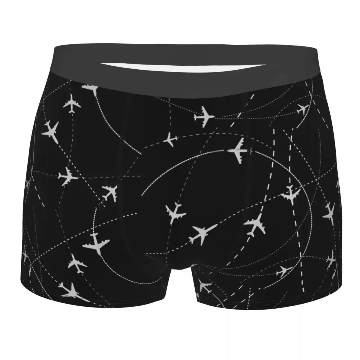 Night Flight Routes Underpants Breathbale Panties Men's Underwear Ventilate Shorts Boxer Briefs