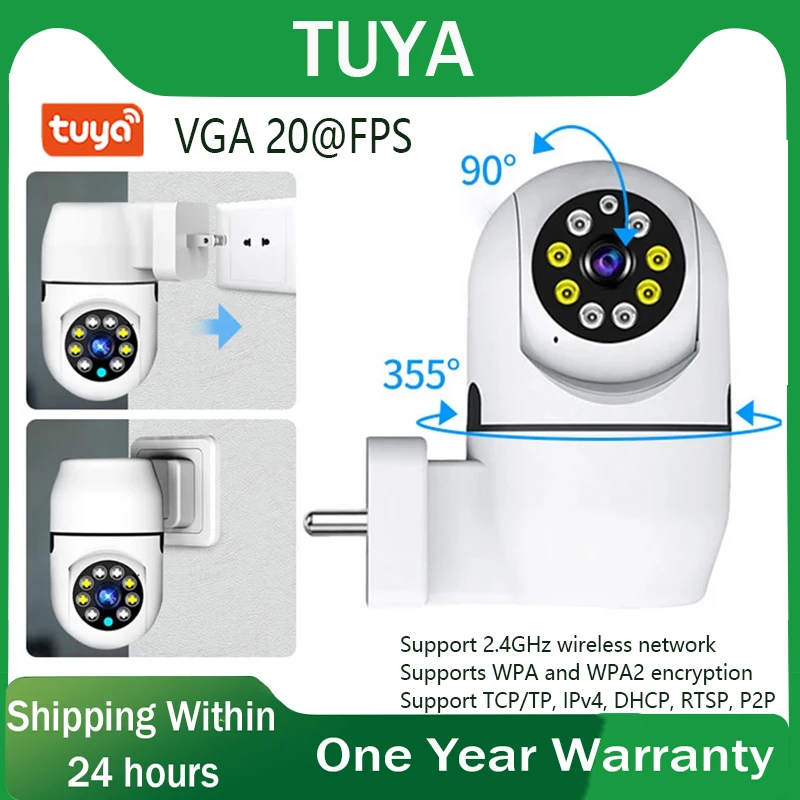 

Tuya 1080P Full-HD WiFi IP Camera Surveillance Camera 360° Lens Auto Tracking Surveillance Wireless Two-way Audio Night Vision