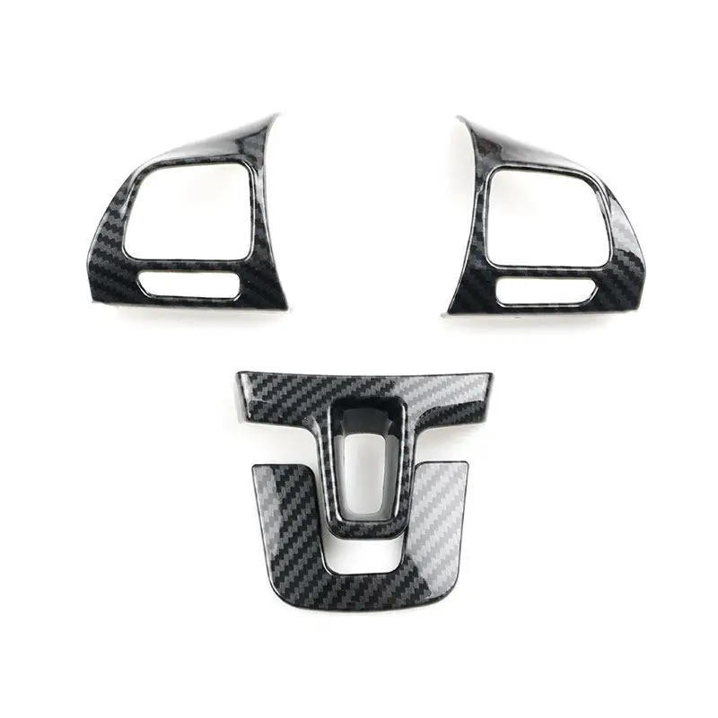 ABS Car Carbon Fiber Texture Steering Wheel Panel Button Cover Trim For VW Golf 6 MK6 2009-2013 PASSAT B7 CC Jetta Tiguan Touran