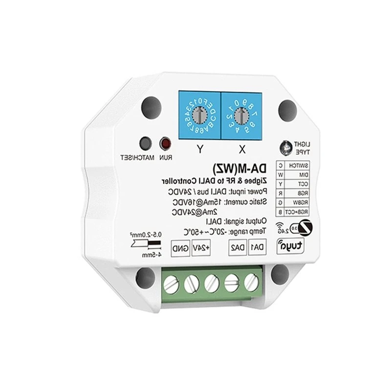 6 In 1 Zigbee&RF To DALI Converter DA-M(WZ) Tuya APP Cloud /HUE /Powered By DALI Bus Or 24V Control RGB+CCT RGBW-Y41A