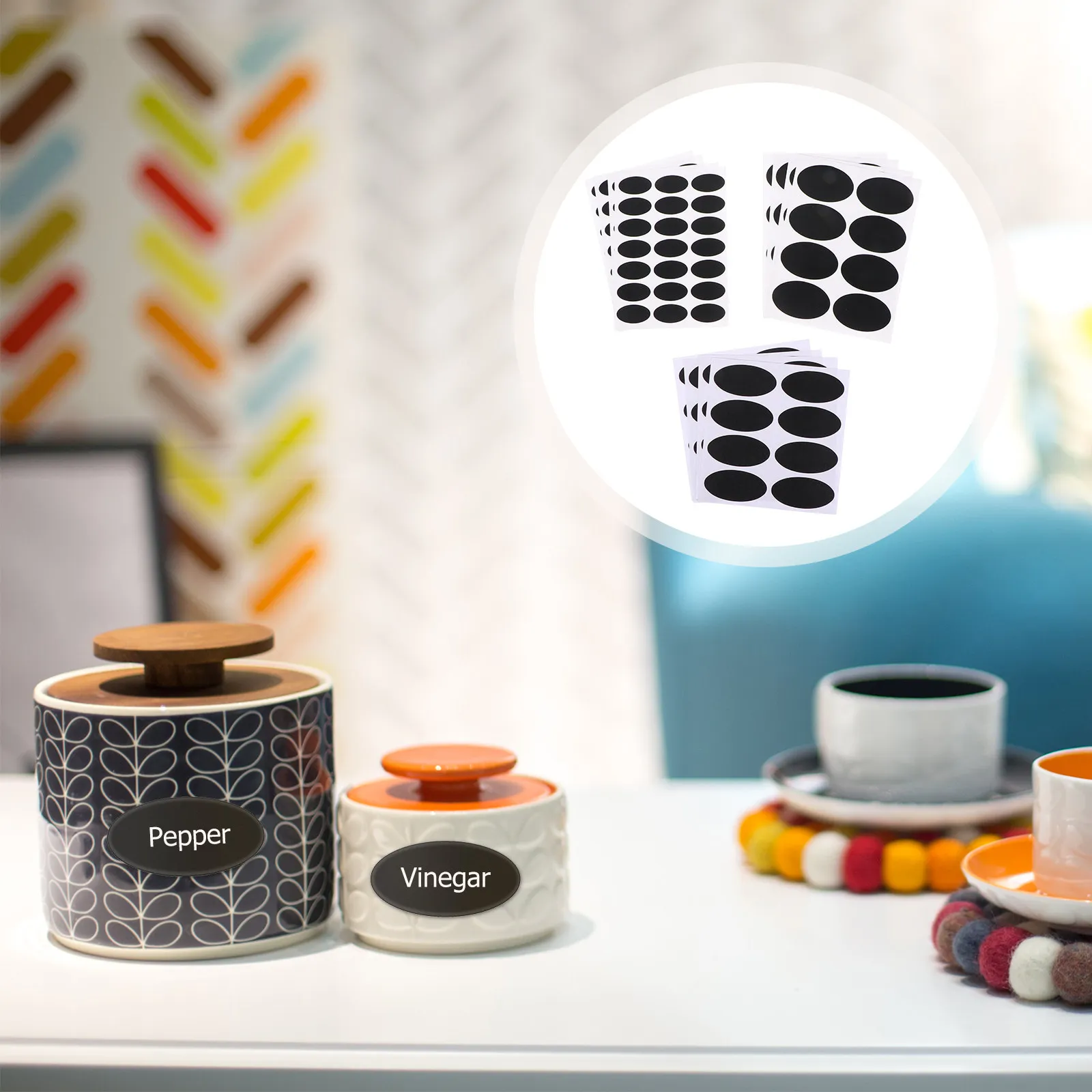 

148Pcs Seasoning Bottle Stickers Sturdy Round Labels for Spice Jars Waterproof Sticky Chalkboard Stickers Home Kitchen