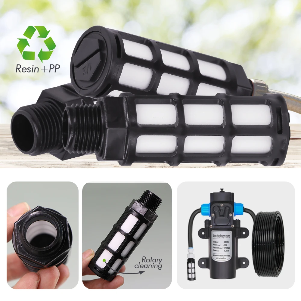 2 filtres à eau anti-impuretés 1/2'' mâle pour pompe auto-amorçante, brumisateur de jardin, écran filtrant anti-colmatage, outil de pompage