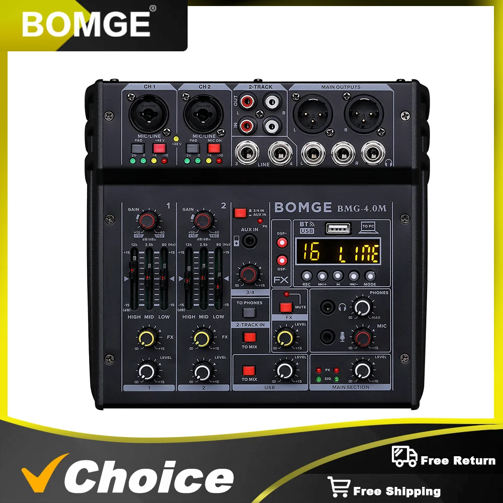 bomge-4-channel-digital-usb-audio-mixer-24-sound-effect-sound-board-mixing-console-input-48v-phantom-power-stereo-dj-for-record