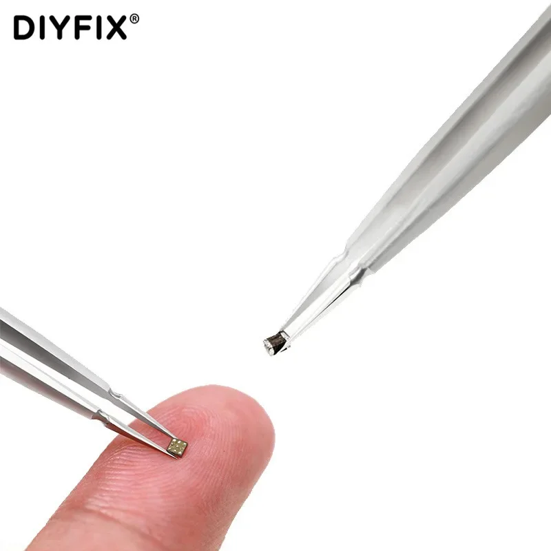 DIYFIX 2UUL TW01 Hand Finish 3D Straight Head Tweezer For Motherboard Flying Wire Spot Welding Precise Repair Tools - Image 4