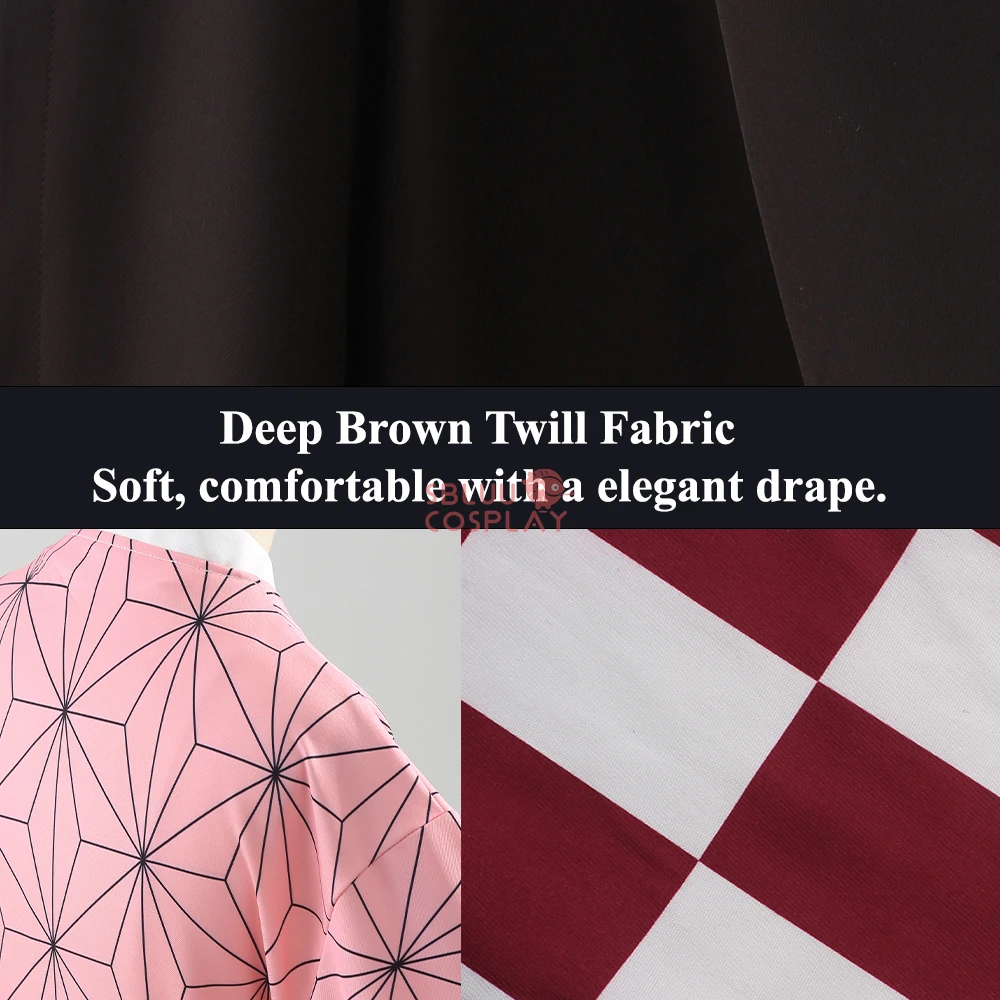 SBluuCosplay Nezuko Cosplay Erwachsene Hohe Qualität SR Bambus Rohr Prop Tiefbraun Haori Halloween Kostüm Weihnachten Geschenk Outfit