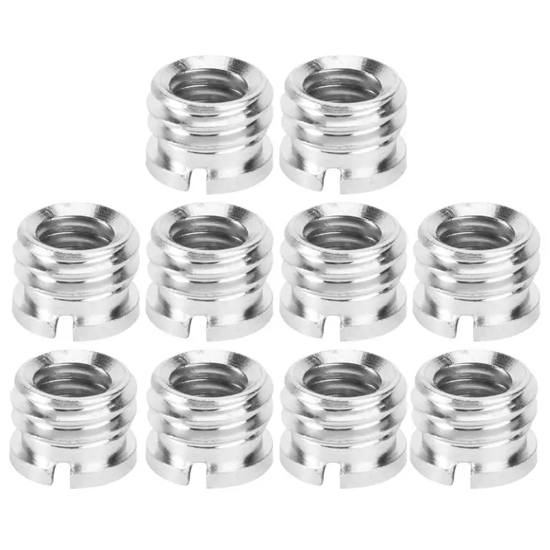 10PCS 1/4 Inch Male To 1/4" 3/8" Male Metal Threaded Screw Adapter Tripod Screw Converter For DSLR Camera Tripod Monopod