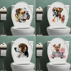 T298#Golden Retriever Dog Bulldog Dog Yorkie Dog Wall Sticker Bathroom Toilet Decor Living Room Cabinet Home Decoration Decals