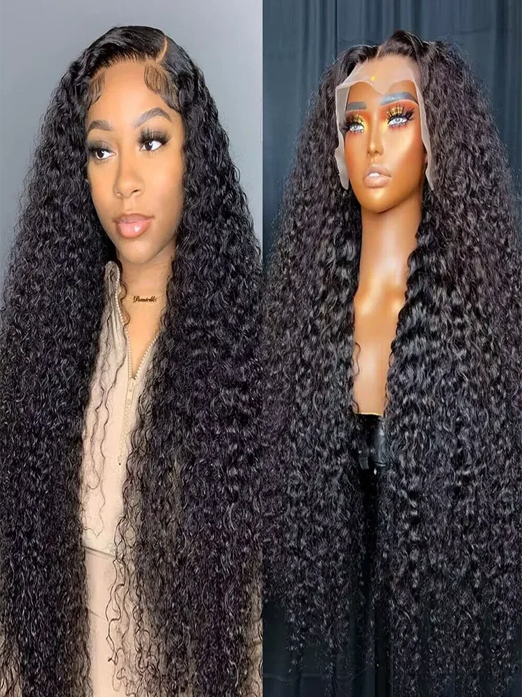 220 Density Deep Wave Frontal Wig Hd Lace Wig 13x4 Human Hair Wig 32 34 Inches 100% Human Hair Lace Frontal Wig Loose Curly Wigs