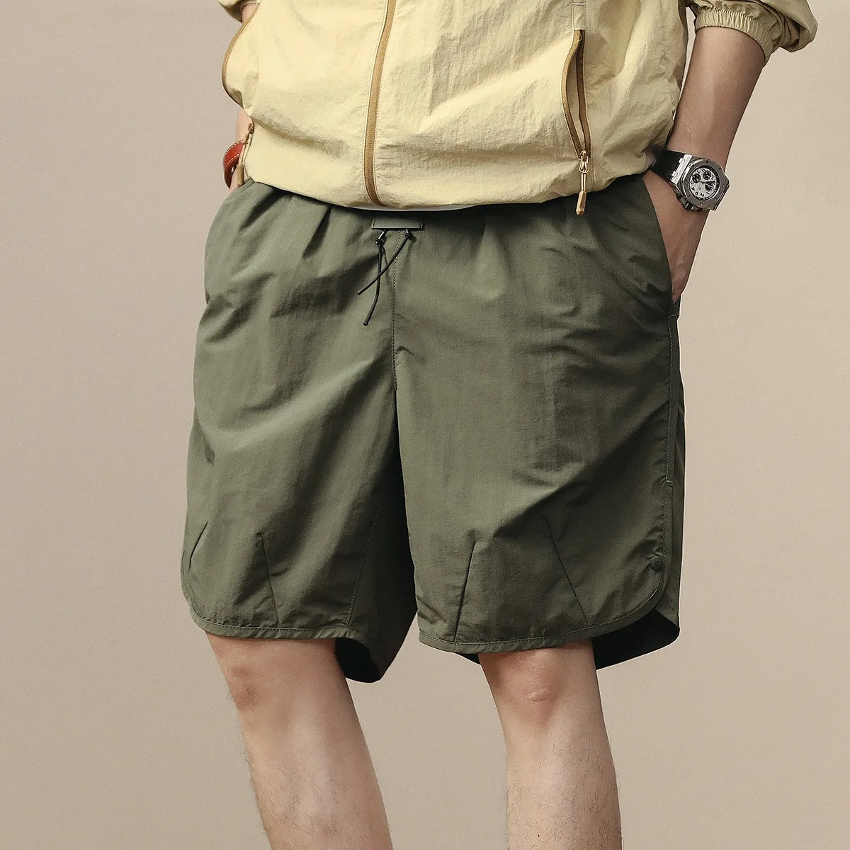 

American Retro Lightweight Ice Silk Men's Shorts Summer New Trend Loose Mid-Pants Quick Dry Thin Five-Part Pants