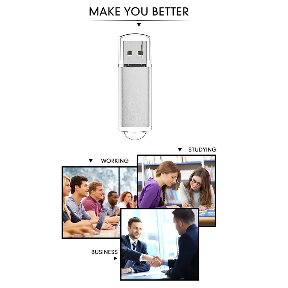

High Speed USB Thumb Drive Clear Cap Zinc Alloy USB 2.0 Pen Jump Drive High Speed U Disk Memory Storage Device 2G/4G