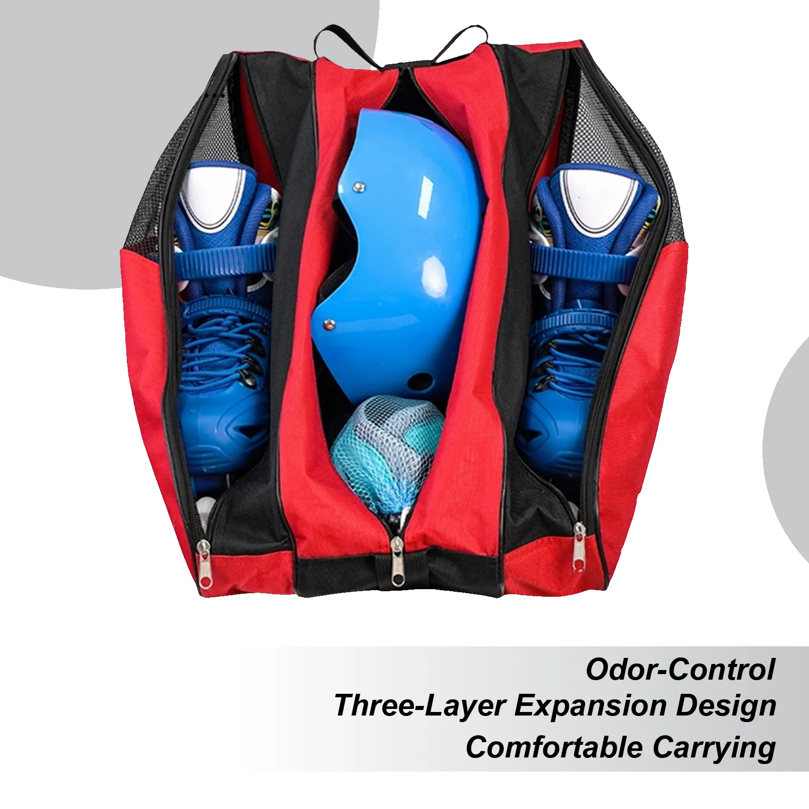 

Сумка для катания на роликовых коньках, 3-слойная сумка для хранения коньков с регулируемым плечевым ремнем, дышащая сумка для детей, мужчин, женщин, лыжное поле на открытом воздухе