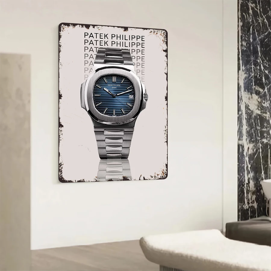 PATEK PHILIPPE Classic Watch Pattern Iron Painting Modern Home Wall Decor Art Collectible Wall Ornament