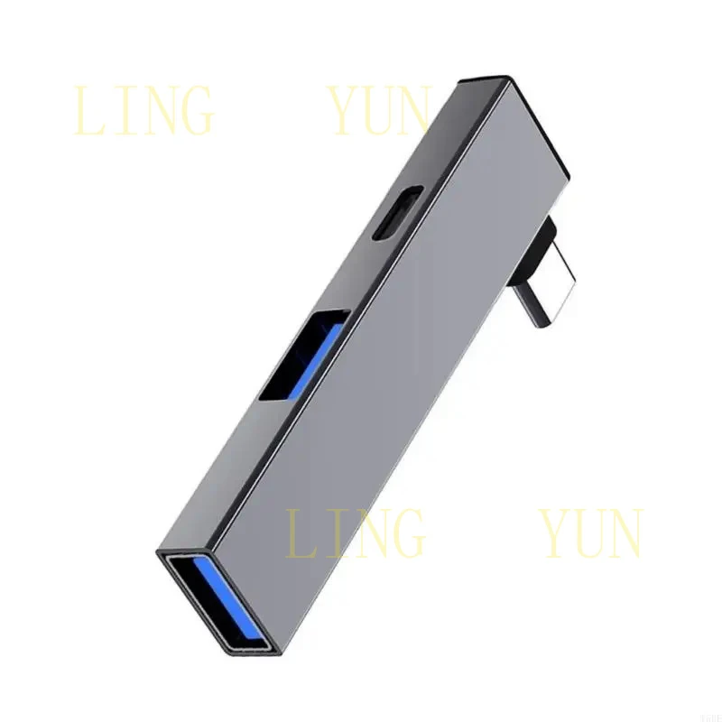 Z  Compactly Aluminum USB C Hub USB3.0 Hub Type C to Type C and Double USB Port Hub