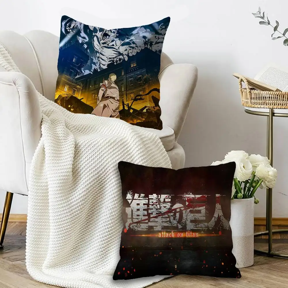 Cool A-Attack On Titan Anmie Pillow Cushion Cover Pillowcase Living Room Sofa Home Decor Customized