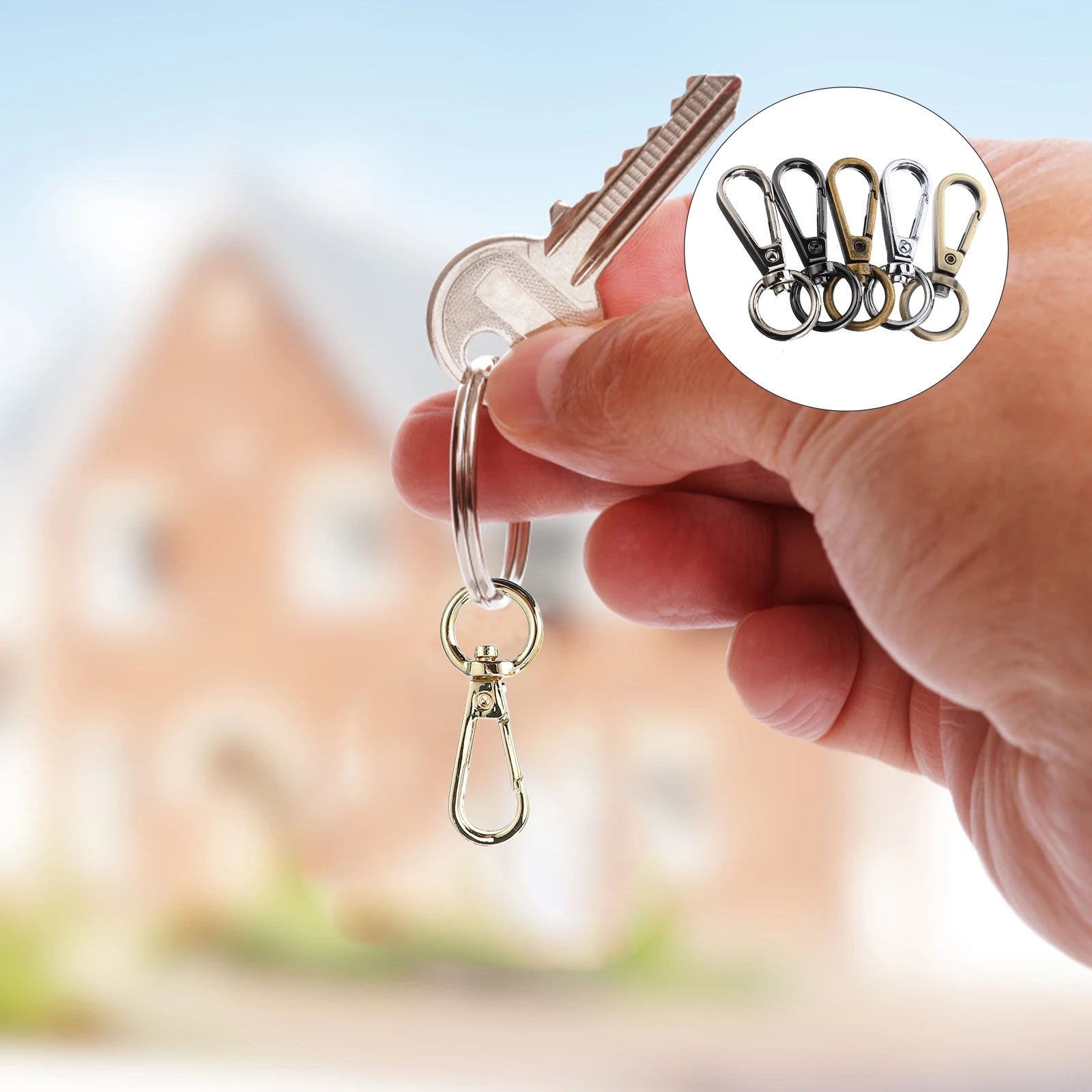 

10 Pcs Key Fob Keychain Clip Accessories Luggage Buckle Hooks Keychains Alloy Travel