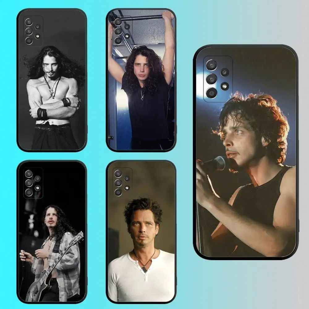 

Singer Chris Cornell Phone Case For Samsung S 25,24,23,22,30,21,10,9,Ultra,Plus,Lite,FE,4G,5G Black Soft Case
