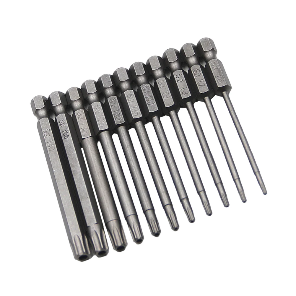 Kit de brocas de chave de fenda magnética, 11 peças, 75mm, pontas de aço s2 estendidas para furadeira, manuseio de precisão, cabeça de lote