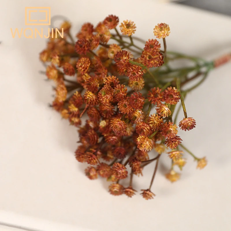 Simulierte Blumen, 3 teile/los, Retro-Herbst babys breath, kleine Blumen sträuße Blumen für die Heim dekoration, Blumen arrangement zubehör – Detail 11