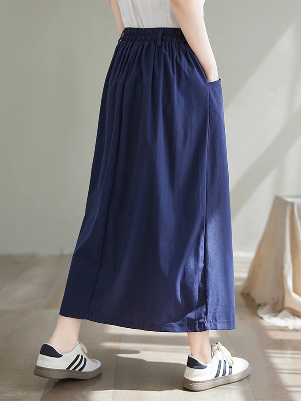 

Women's A-Line Midi Skirt 2025 New Summer Design Sensation Dync Tailoring Meat Covering Small A-Line Long Skirt