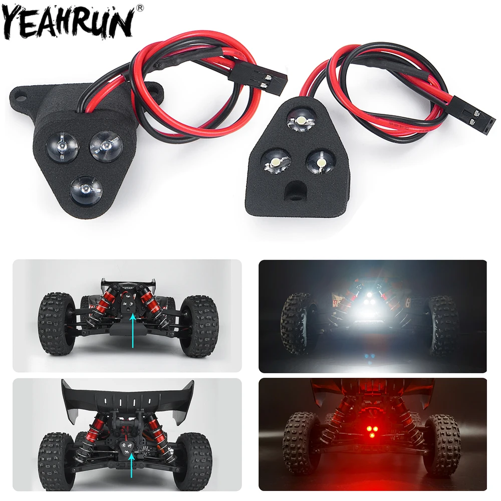 YEAHRUN RC Car LED Lights Front and Rear Spotlight Lamp Bar Headlights Spotlight For 1/8 Typhon 6S BLX Buggy Car Parts