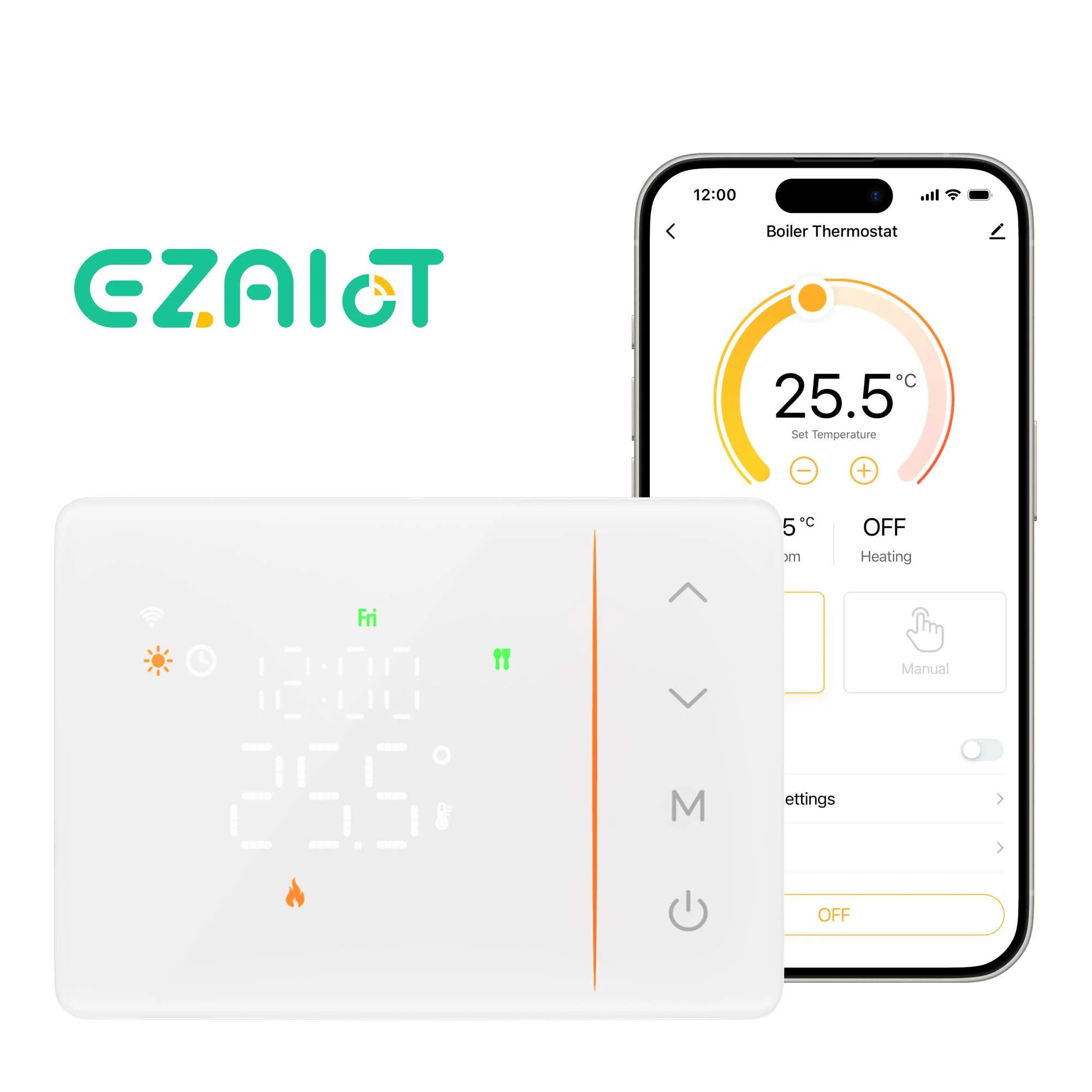 

Умный беспроводной термостат Tuya WiFi для газового котла, регулятор температуры отопления/охлаждения, питание от батареи, голосовое управление Alexa Google Home