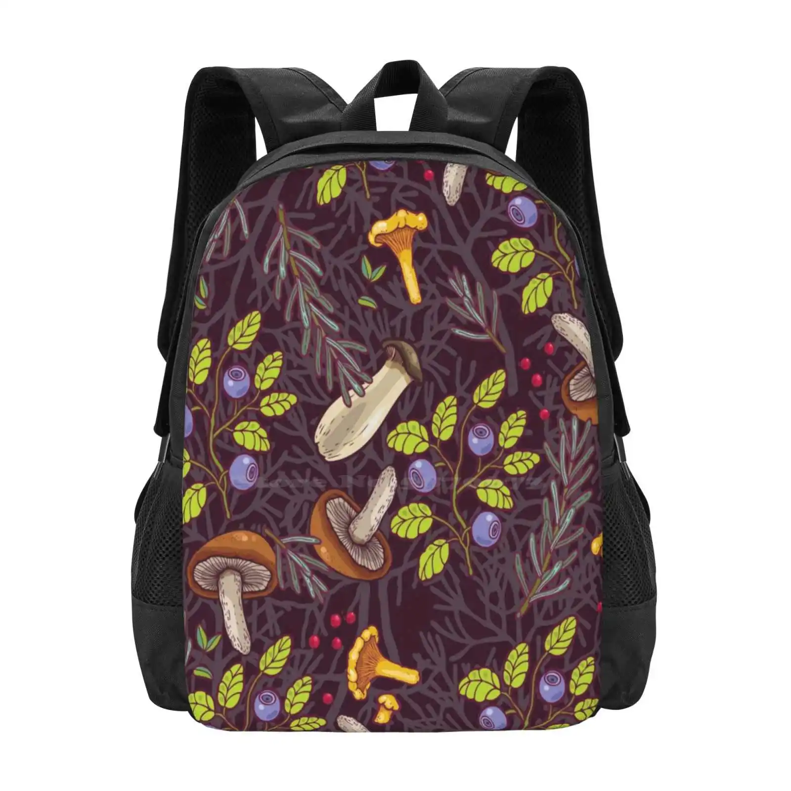 Mochila de moda para el bosque, patrón de mitología, setas, hongos, naturaleza Hippie, hojas Hipster, bosque, Otoño, gran oferta