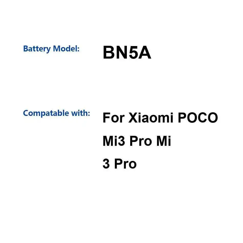 

Стабильный аккумулятор BN5A для мобильного телефона Xiaomi Poco Mi3 Pro MI 3, 4900 мАч