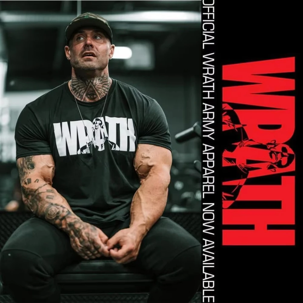 2026 Vintage Gym Powerlifting Graphic T Shirt Men Hardcore Fitness Warrior Portrait Print Oversized Short Sleeve Workout Tee