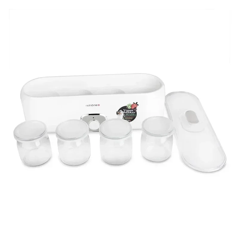 #Electric Yogurt Maker With 4 Glass Cups Automatic Leben Yoghurt Rice Wine Machine Buttermilk Cream Natto Fermenter For 220V