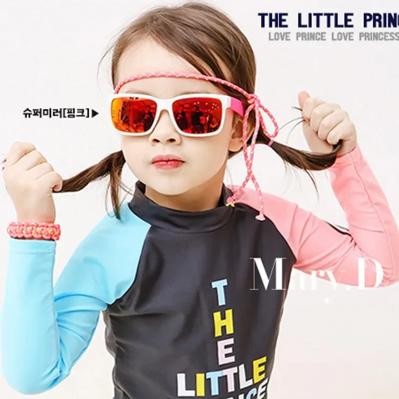 Two Piece Long Sleeve Letters Brother Sister Cover up swimwear beachwear kids girls boys Swimsuits Patchwork Swimwear