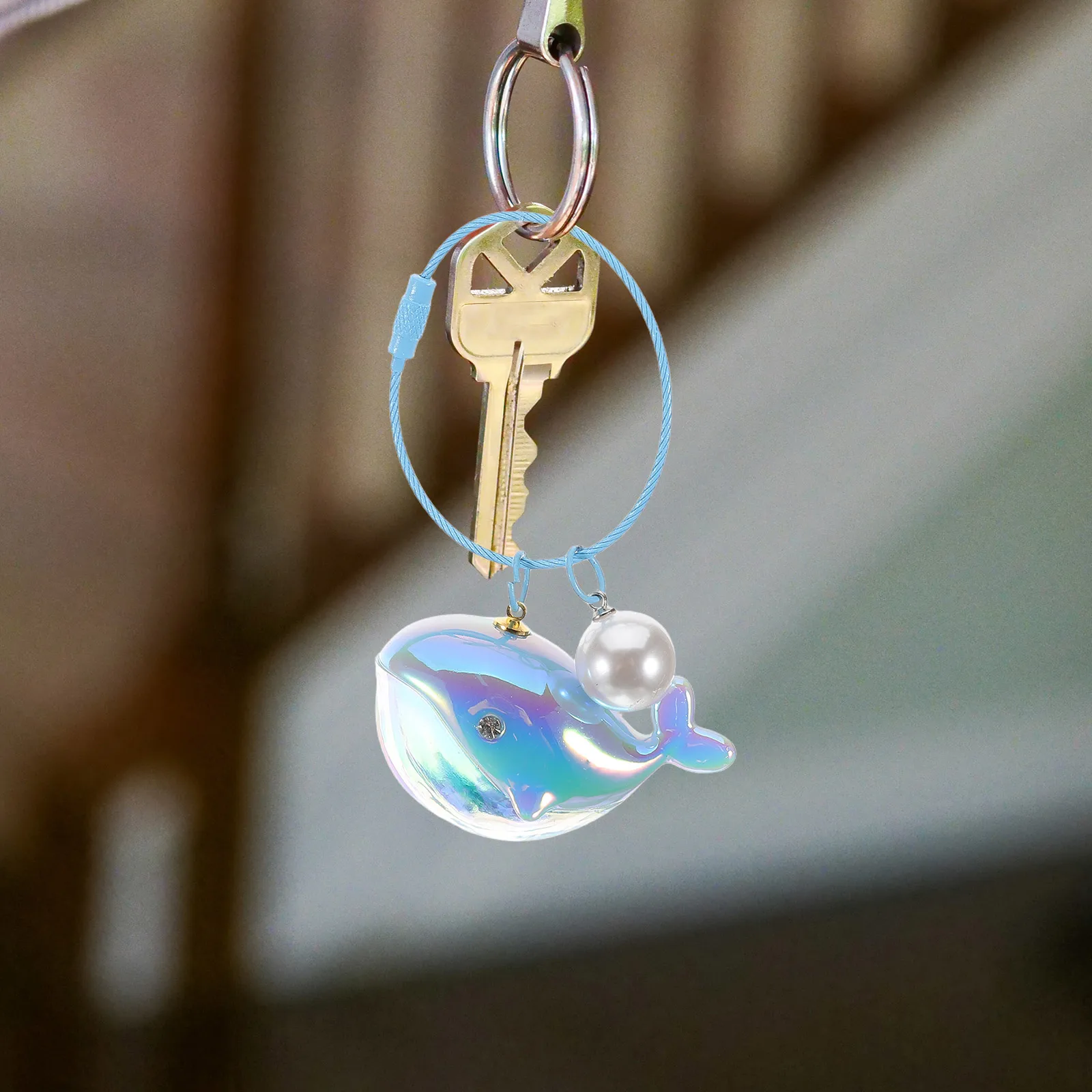 Creative Keychain Mini Whale Shaped Keyring Alloy Material Funny Keychains Beach Bag Charm Backpack Pendant Couple Present