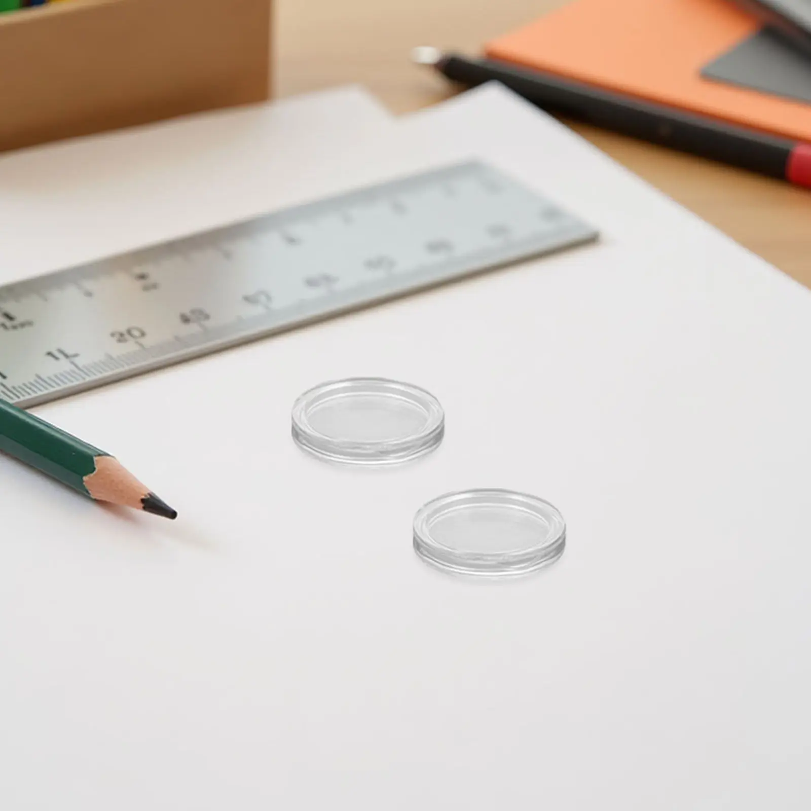 100Pcs Acrylic Transparent Capsule Organizer Round Plastic Containers 27MM Display Airtight Secure Medal