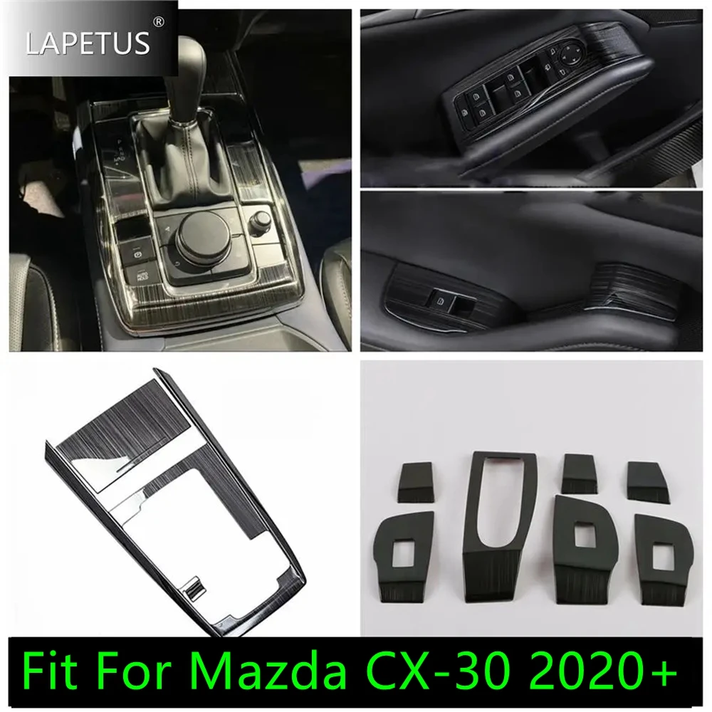 Auto Accessories Door Armrest Window Lift Switch Button / Center Console Gear Shift Panel Cover Trim For Mazda CX-30 2020 - 2024