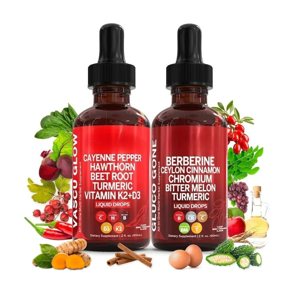 CardioMetabolic Duo | For Circulation & Blood Sugar Support Liquid Drops [Vascu Glow & Gluco Gone]