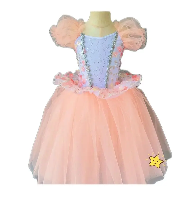 

Light Green Romantic Flower Children's Ballet Tutu Dress Girls Modern Dance Ballerina Costume Dance Clothes