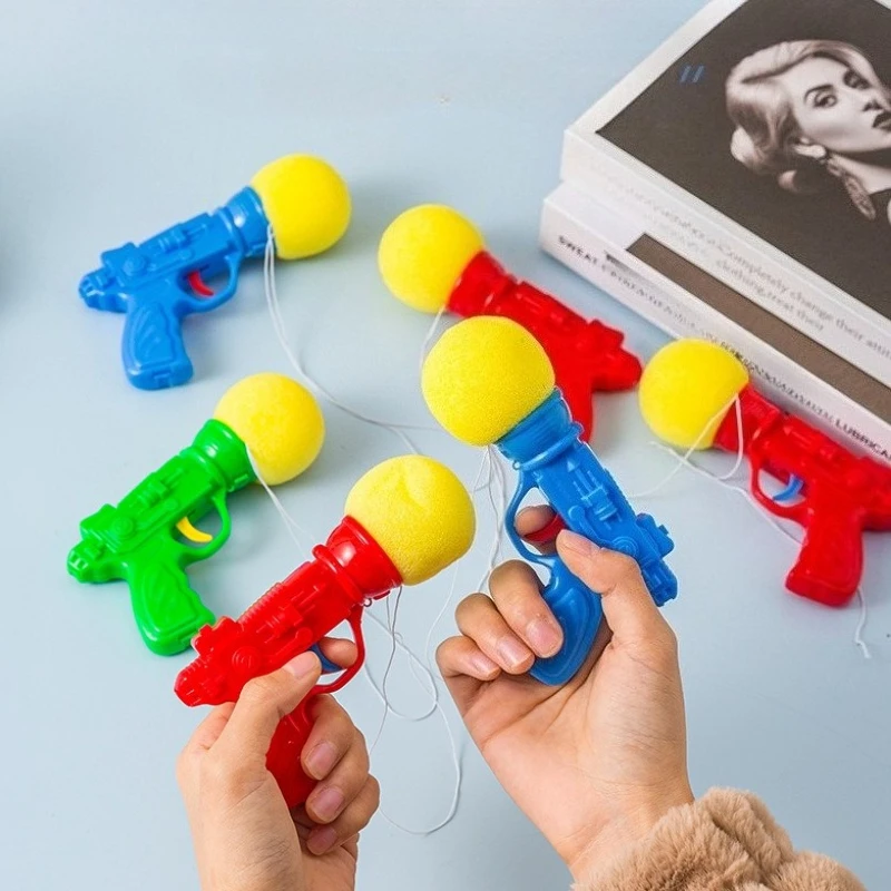 3pcs Colorful Sponge Ball Launchers Toy for Kid Catapult Gun Toys Parent Child Interactive Game Prop Gift Favor Random Color