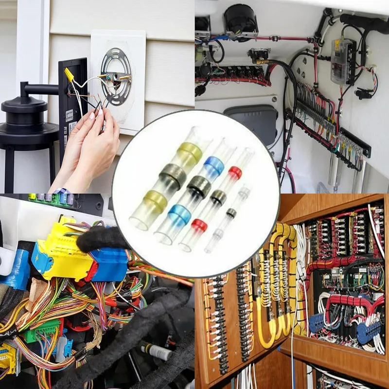 50-500 stücke Gemischte Schrumpf Verbinden Terminals Wasserdichte Solder Hülse Rohr Elektrische Draht Isolierte Splice Anschlüsse Kit – Detail 8