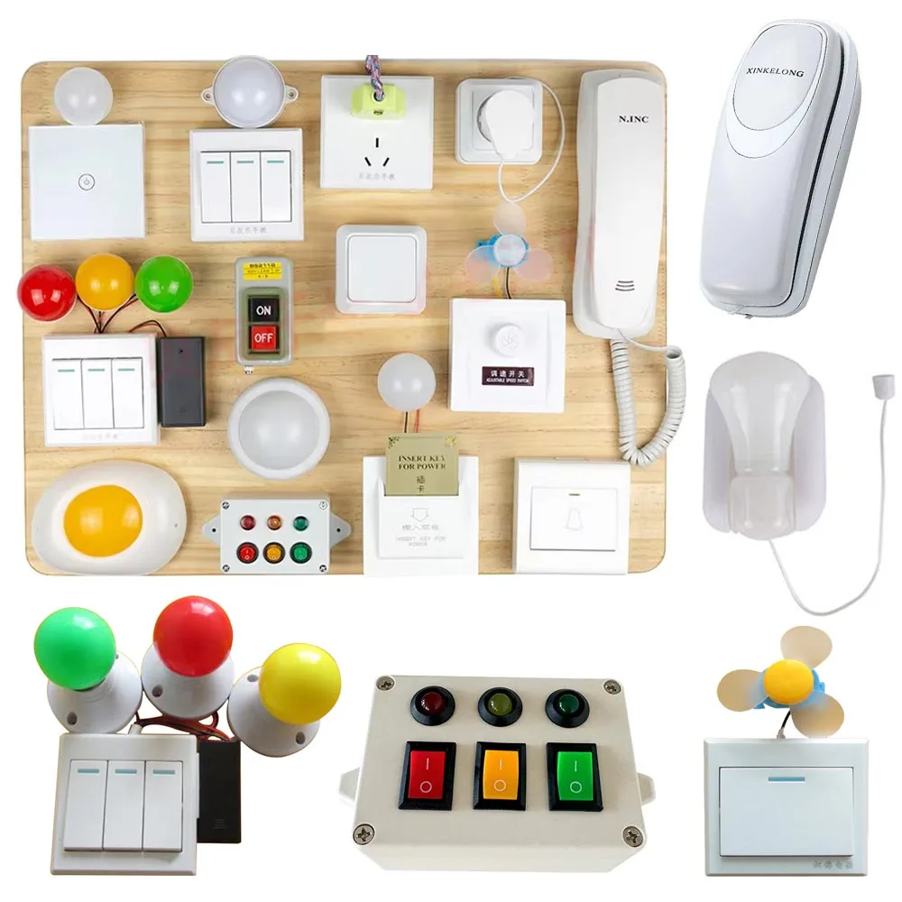 MQVXT Montessori Busy Board,LED Tableau Montessori avec 7 Interrupteurs