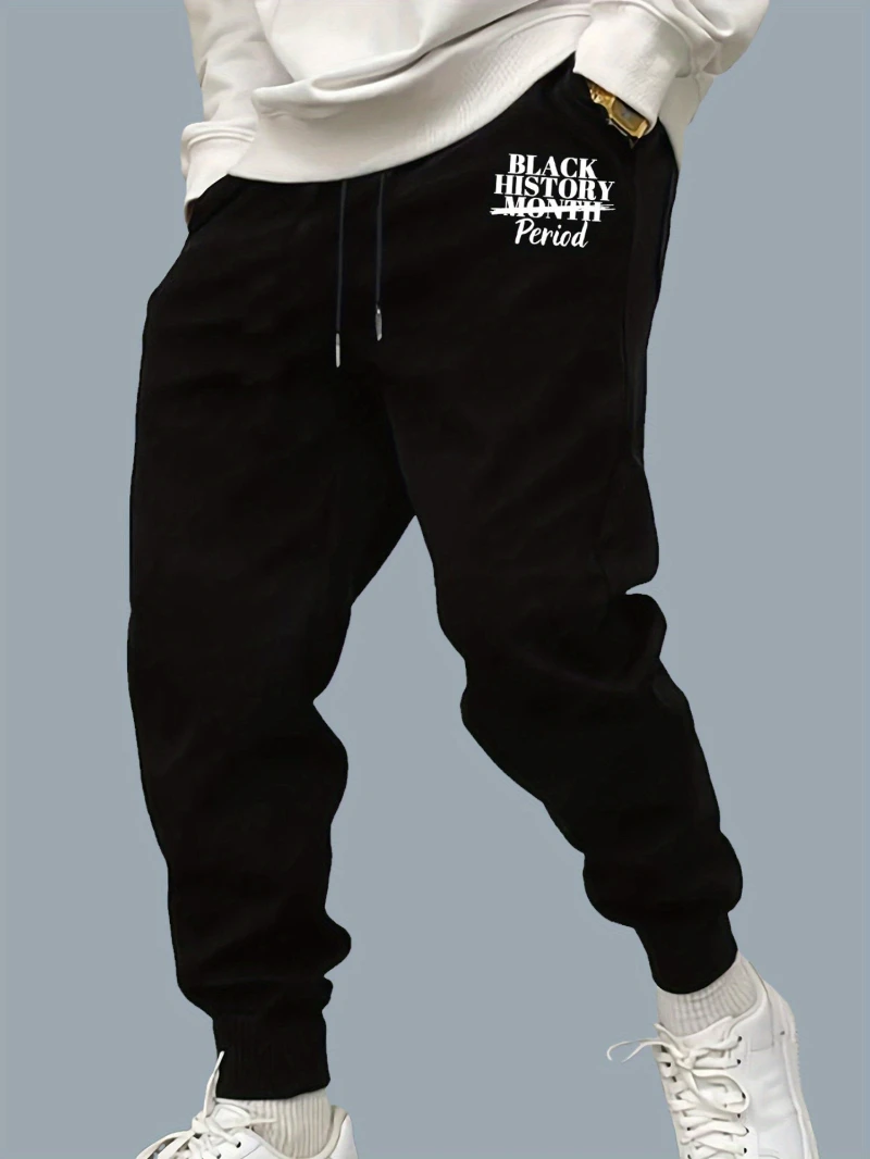 

2025 Autumn and Winter Mens Casual Sweatpants Print Adjustable High-end Luxury Is for Both Men and Women Gym