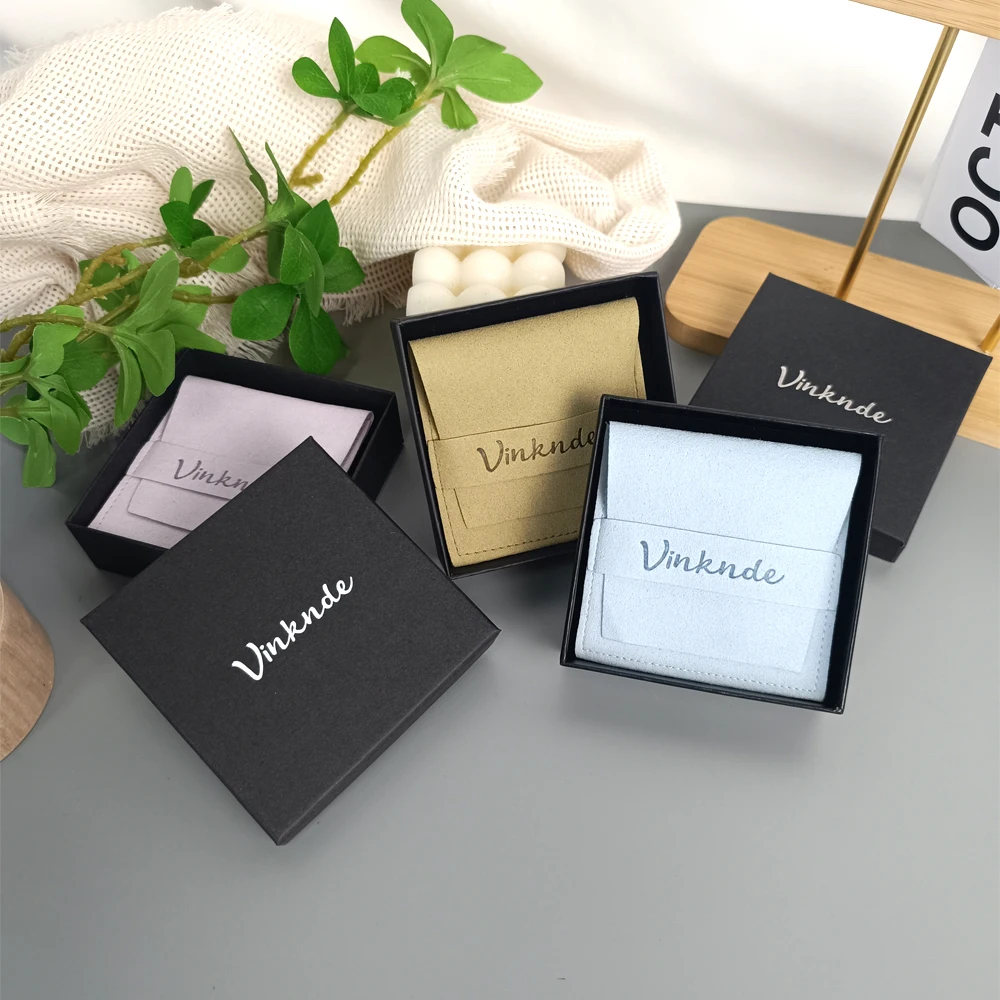 

Bulk Custom Logo Jewelry Packaging Set Wedding Favors Gift Box Microfiber Organizer Pouches Necklaces Earrings Rings Storage