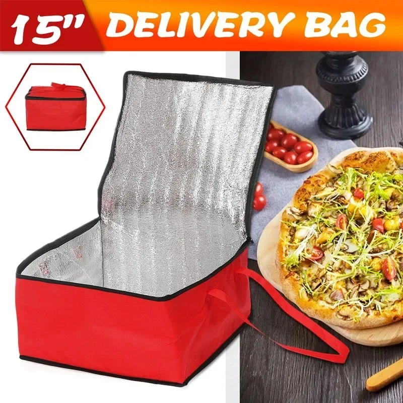 1pc Delivery Bag Pizza Bag Food Thermal Bag Waterproof Insulated Bag Cooler Bag Portable Lunch Bag Ice Pack Folding Picnic Food