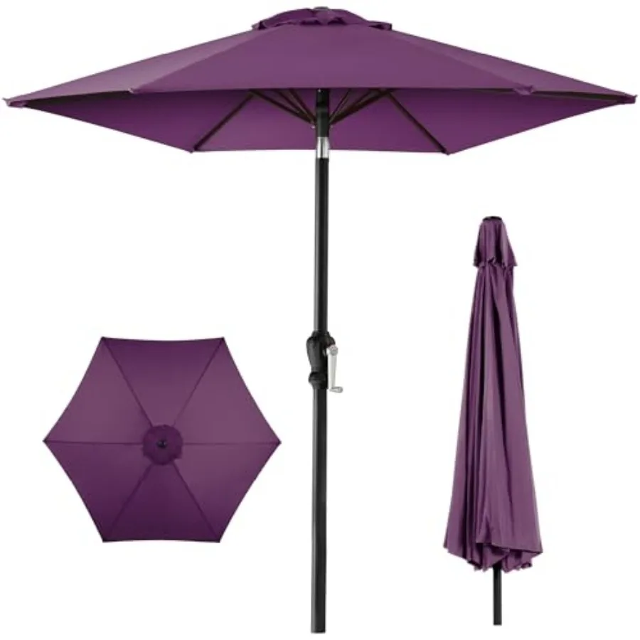 

10ft Outdoor Patio Umbrella, Outdoor Table Umbrella, Yard Umbrella, Market Umbrella with 8 Sturdy Ribs, Push Button, Tilt and C