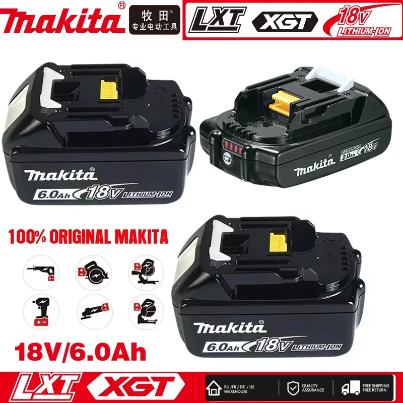 Genuine Makita 6Ah/3Ah/2Ah for Makita 18V Battery BL1830B BL1850B BL1850 BL1840 BL1860 BL1815 Replacement Lithium Battery