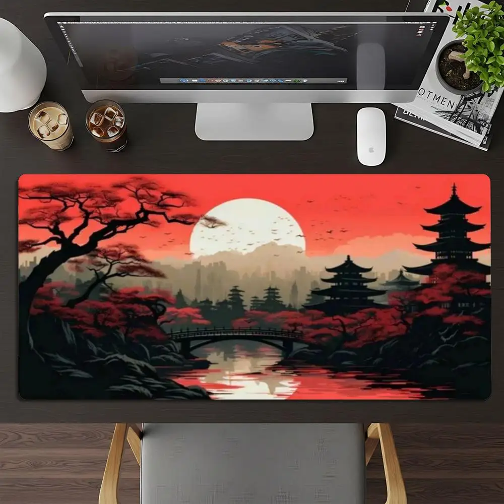 Gaming Mouse Pad Gamer Desk Mat Large Keyboard Pad Fuji Torii Gate Computer Table Surface For Accessories Xl Ped Mauspad